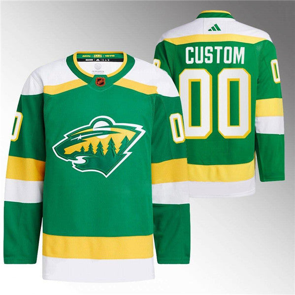 Custom Minnesota Wild green Reverse Retro jersey