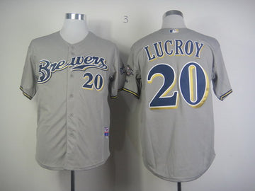 MLB Jonathan Lucroy Milwaukee Brewers gray jersey