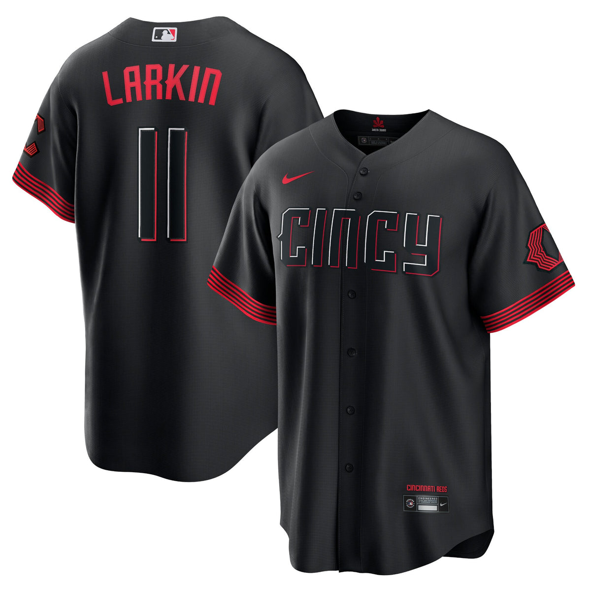 Barry Larkin Cincinnati Reds black City Connect jersey