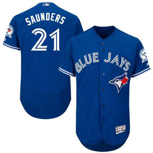 Michael Saunders Toronto Blue Jays blue Authentic jersey