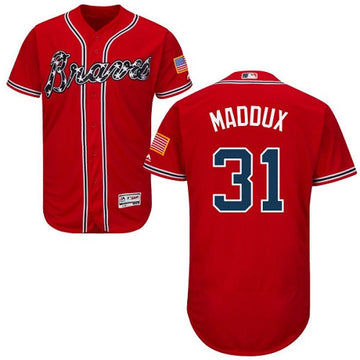 Greg Maddux Atlanta Braves red jersey