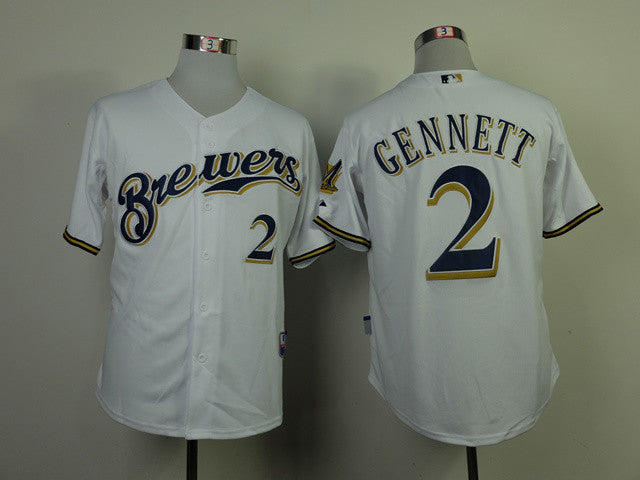 Gennett Milwaukee Brewers white jersey