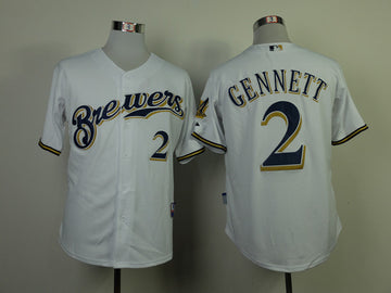 Gennett Milwaukee Brewers white jersey