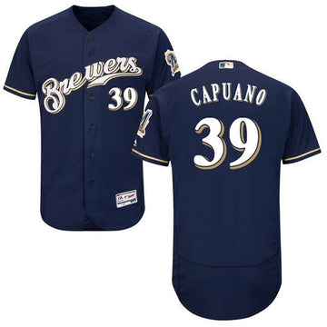 Chris Capuano Milwaukee Brewers navy jersey