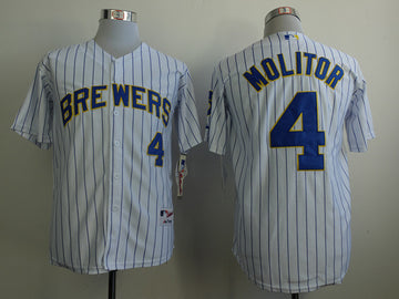 Molitor White Milwaukee Brewers blue jersey