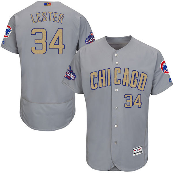 Jon Lester World Series Champions Chicago Cubs gold jersey