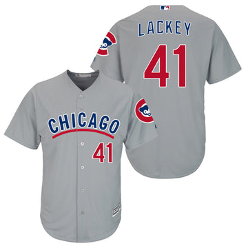 John Lackey Chicago Cubs grey jersey