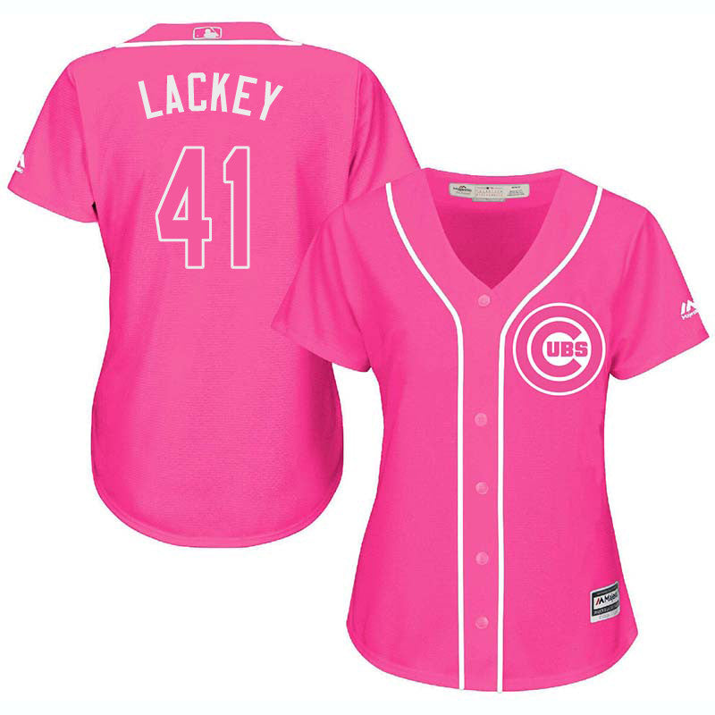 John Lackey Chicago Cubs pink jersey