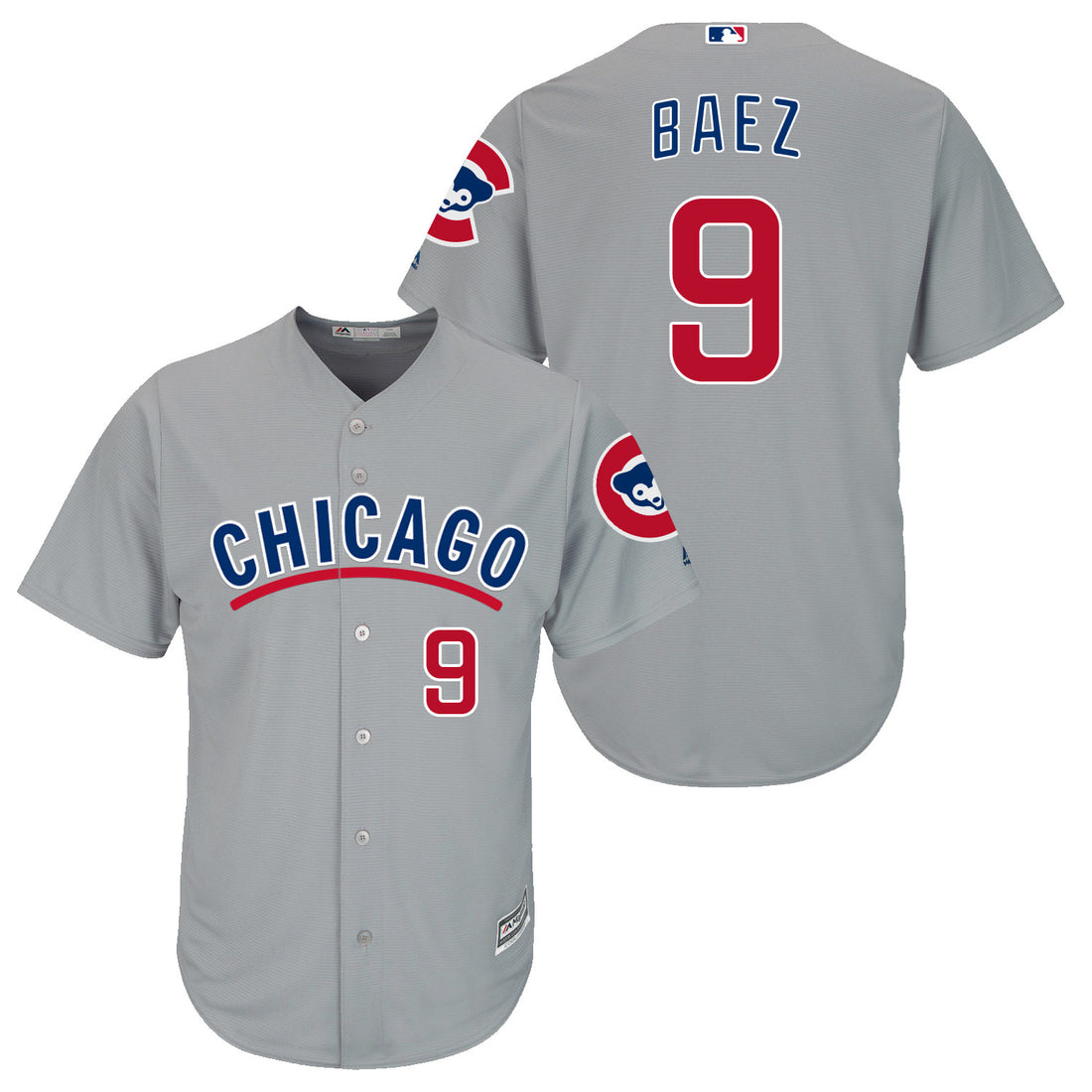 Javier Baez Chicago Cubs grey jersey