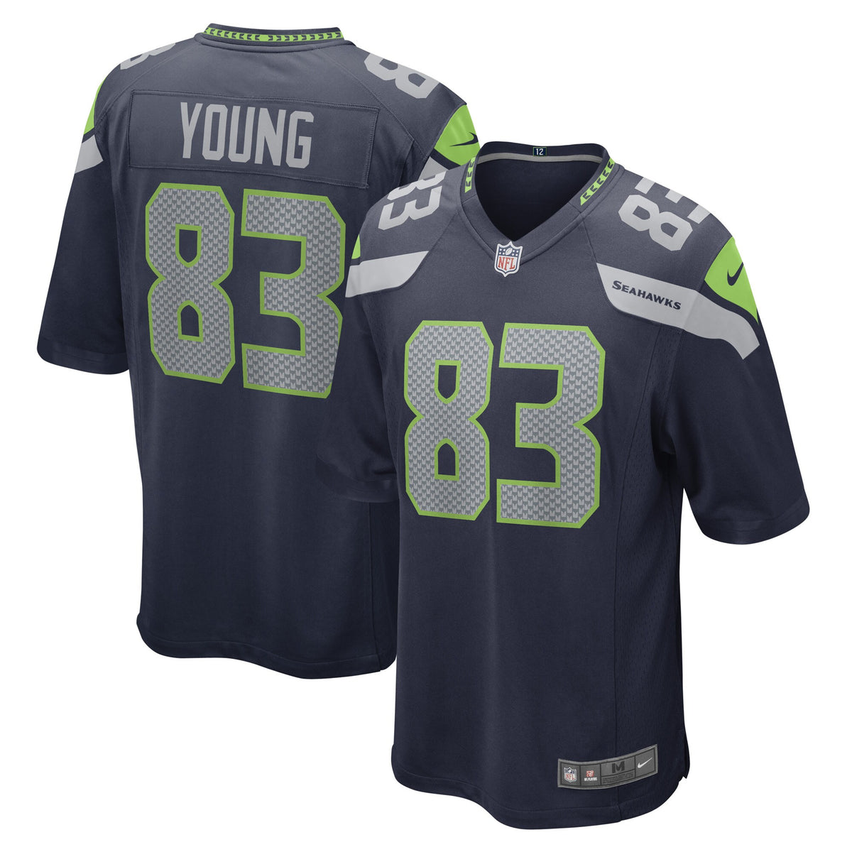 Dareke Young Seattle Seahawks navy Game jersey