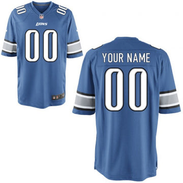 Custom Detroit Lions blue Game jersey