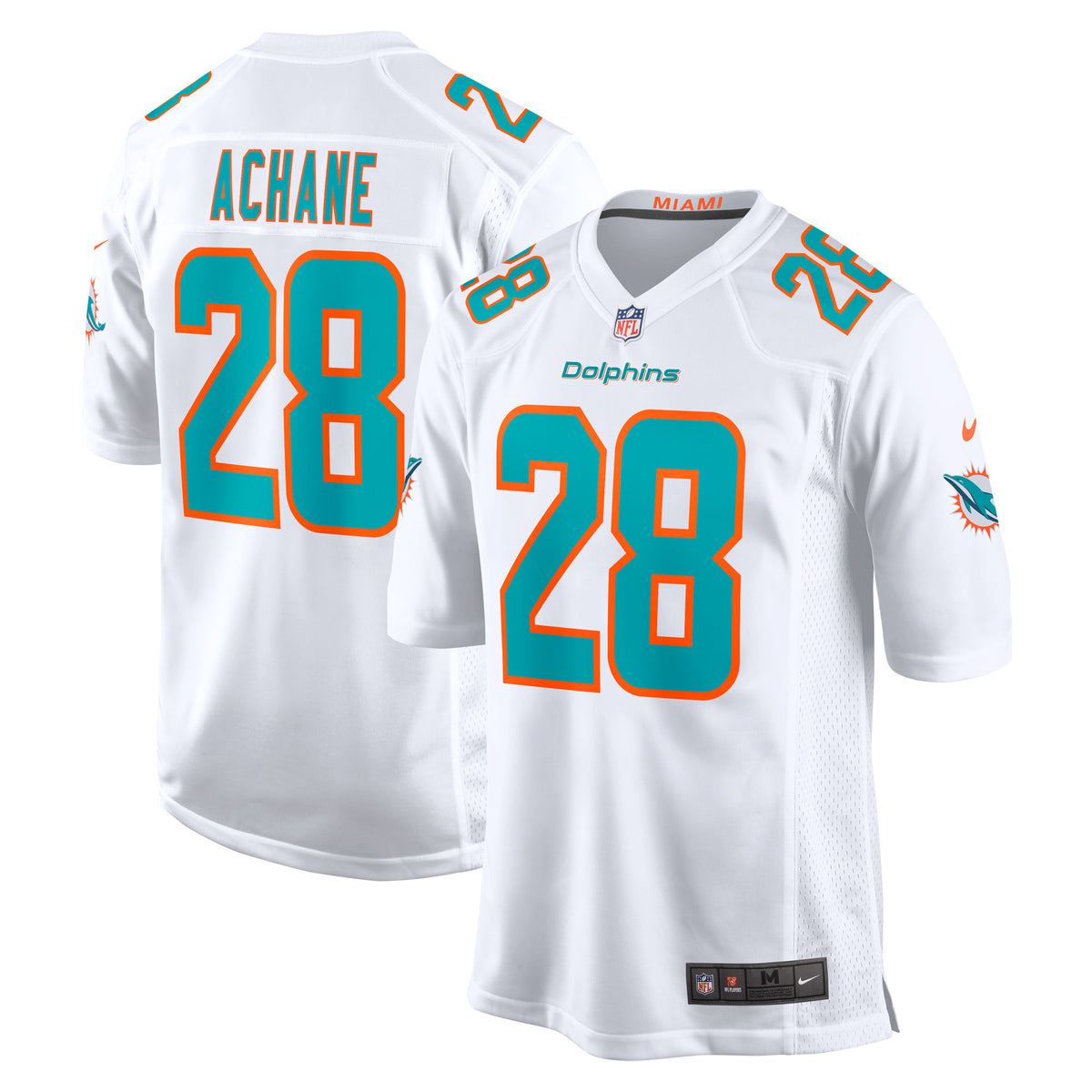 Devon Achane Miami Dolphins white jersey