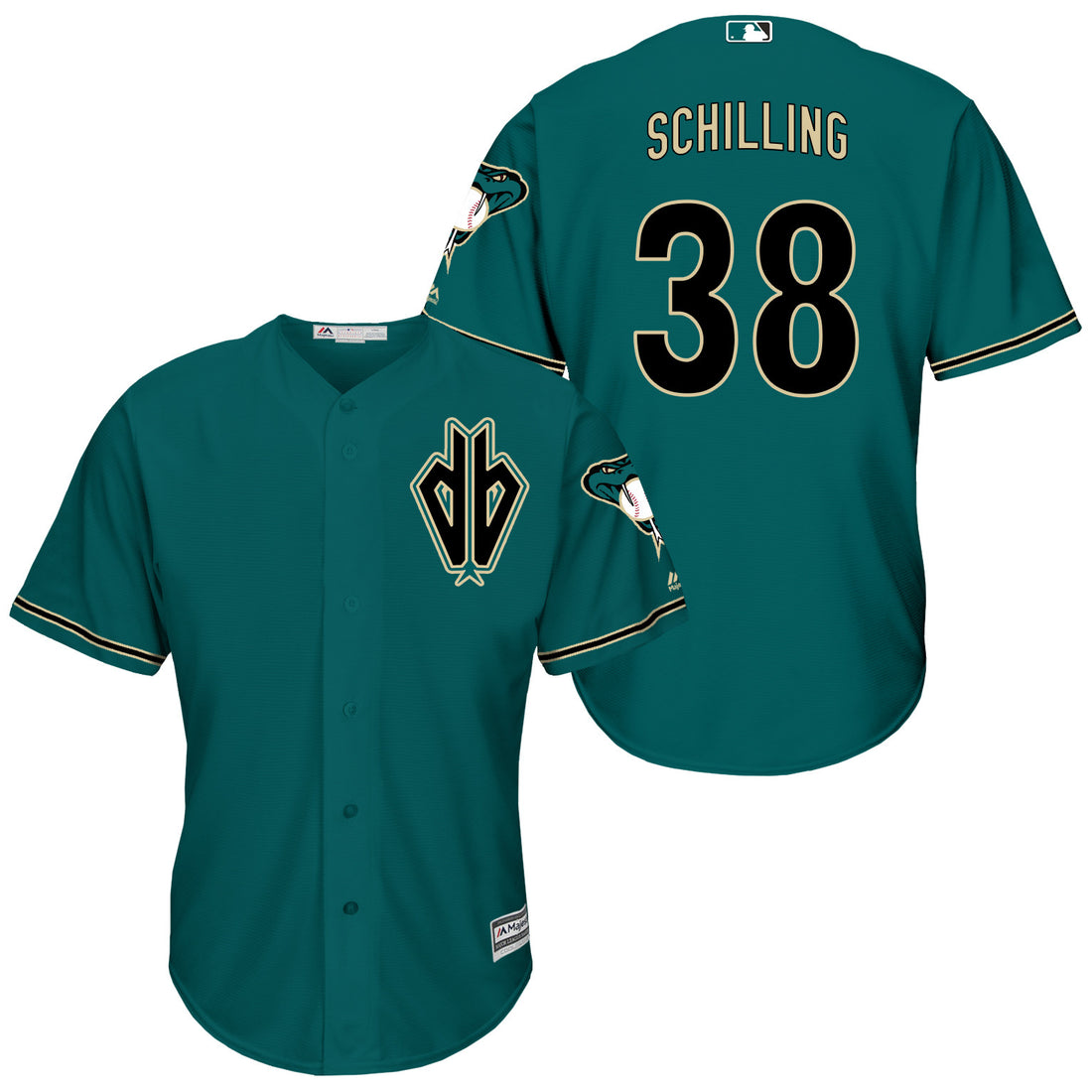Curt Schilling Arizona Diamondbacks green jersey