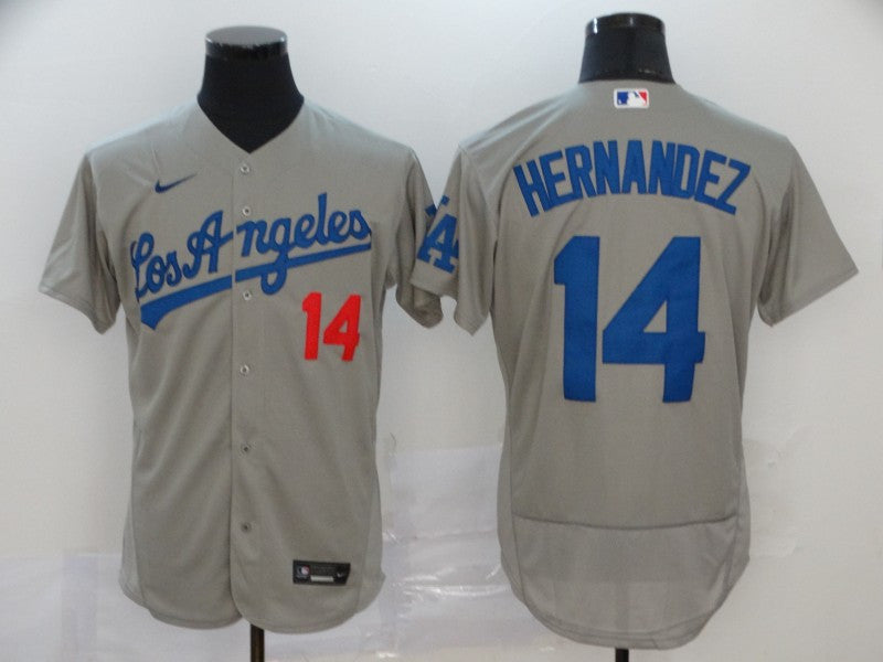 Enrique Hernandez Los Angeles Dodgers gray jersey