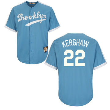 Clayton Kershaw Los Angeles Dodgers blue Throwback jersey