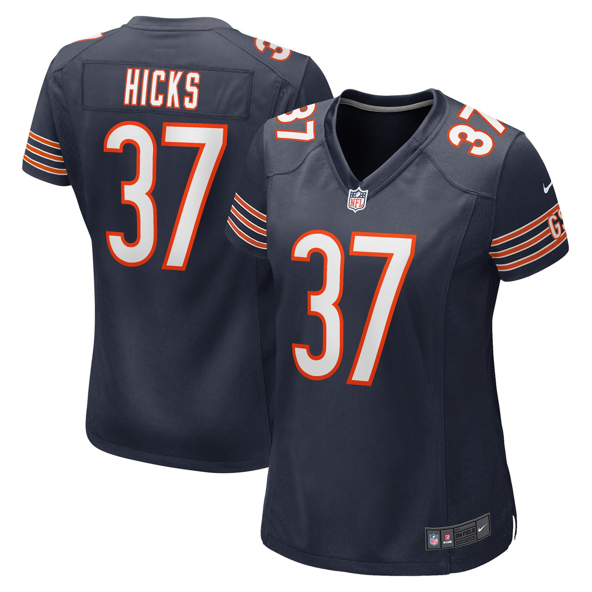 Elijah Hicks Chicago Bears navy Game jersey