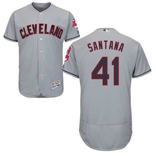 Carlos Santana Cleveland Guardians gray jersey