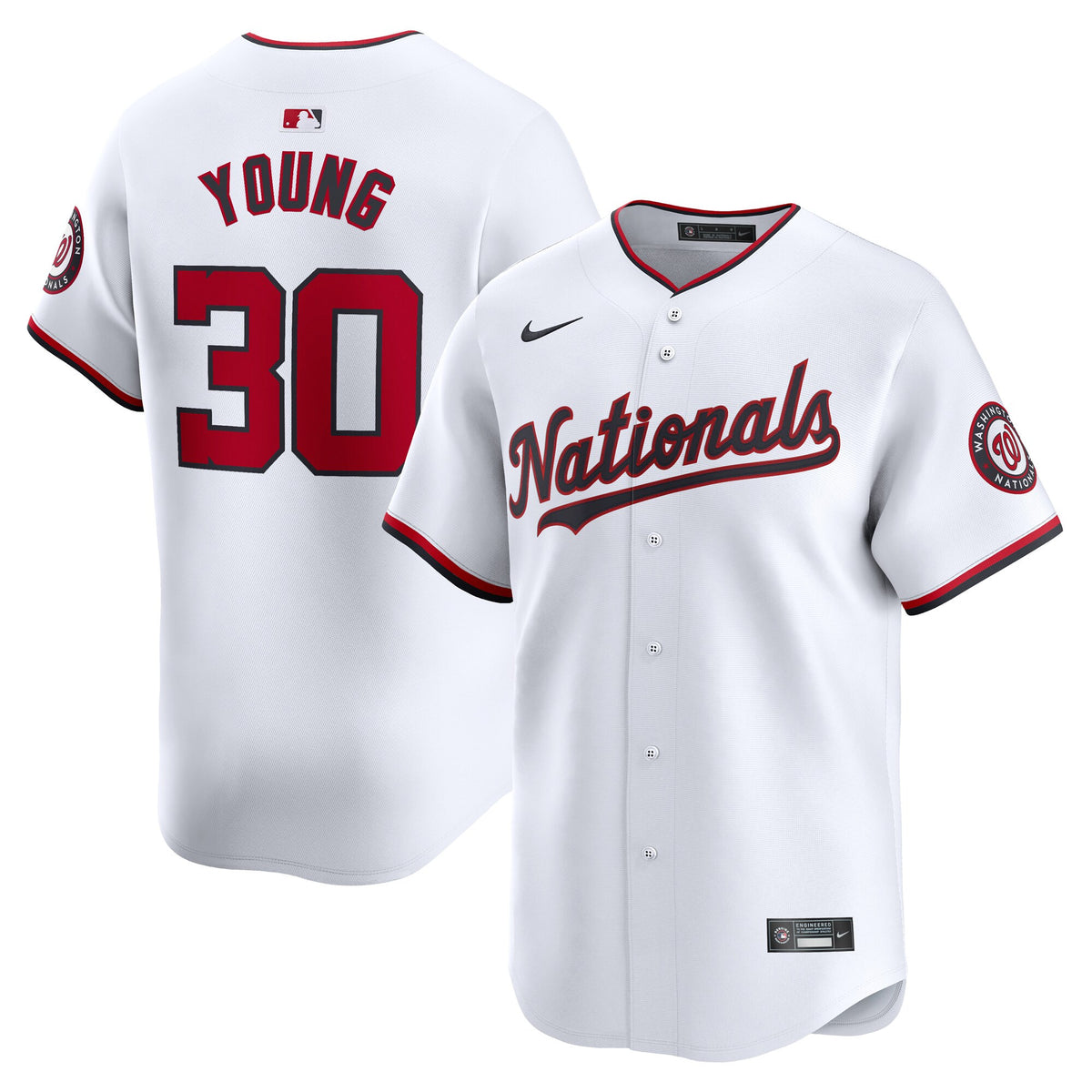 Jacob Young Washington Nationals white Limited jersey