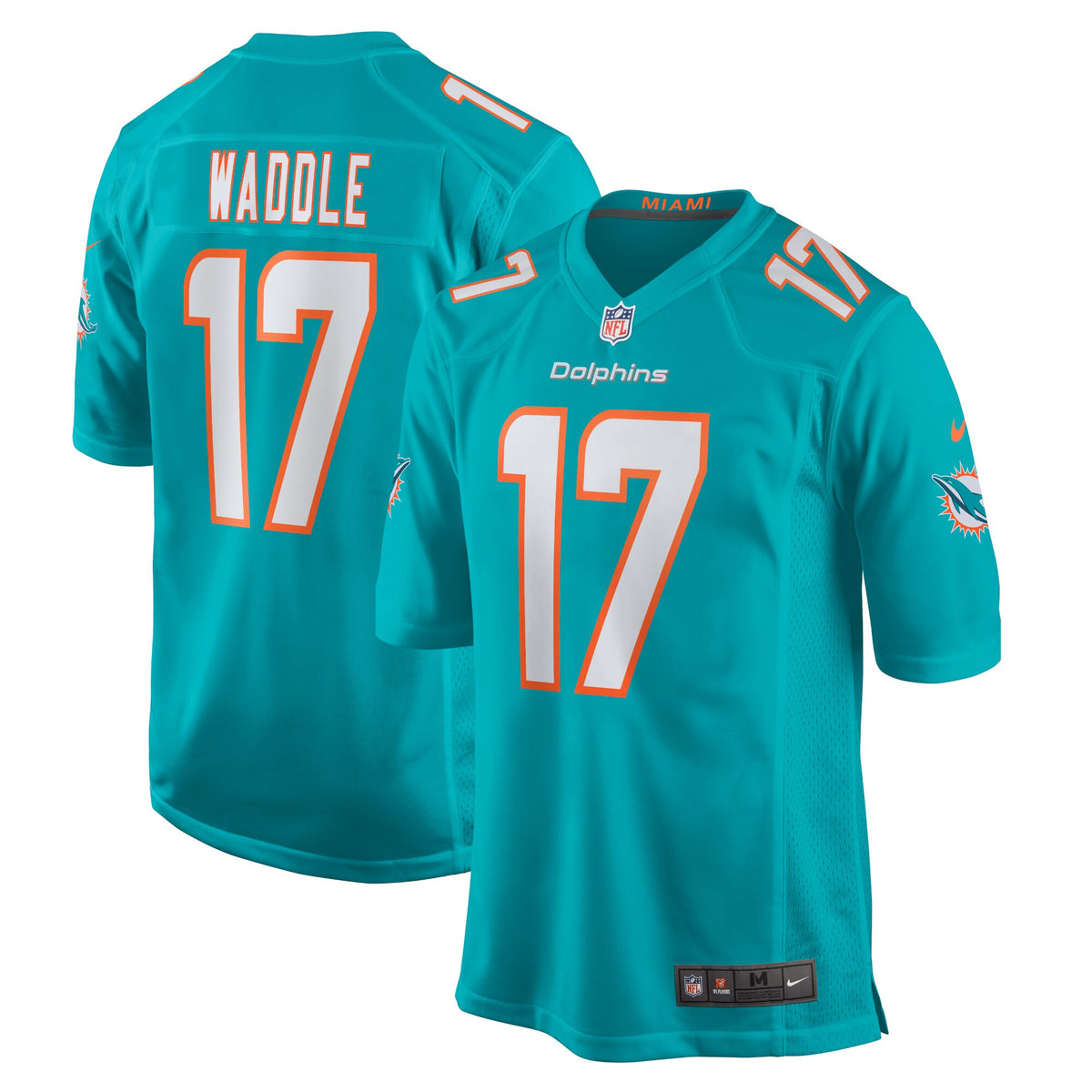 Jaylen Waddle Miami Dolphins aqua jersey