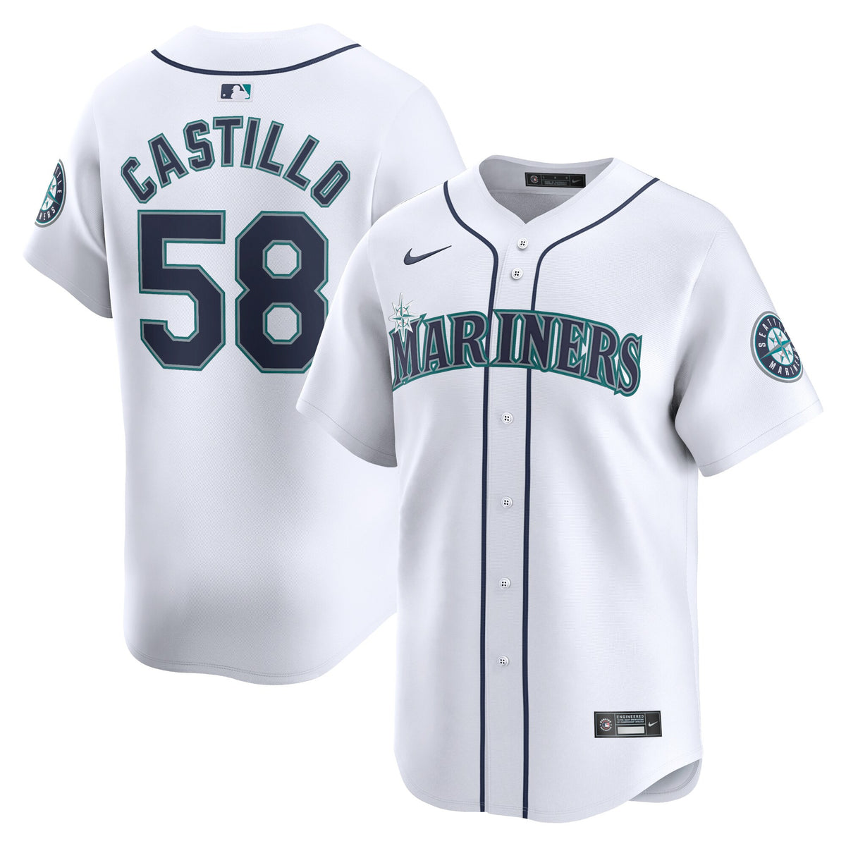 Luis Castillo Seattle Mariners white Limited jersey