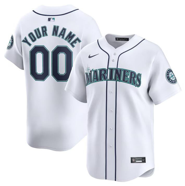 Custom Seattle Mariners white Limited jersey