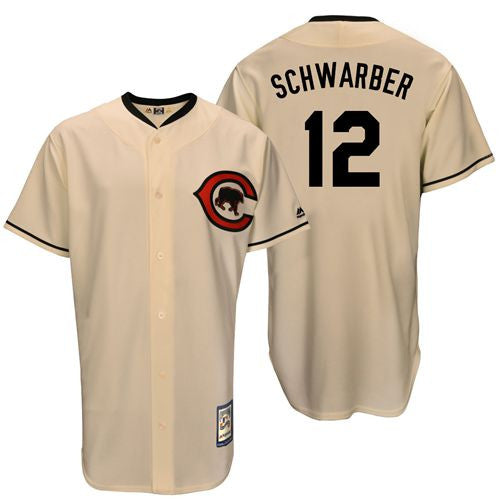 Kyle Schwarber Chicago Cubs cream Throwback jersey