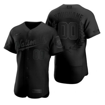 Custom Washington Nationals black Fashion jersey