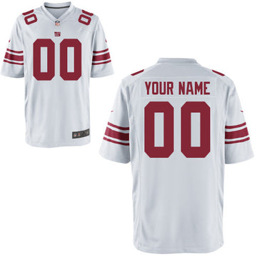 Custom New York Giants white Game jersey