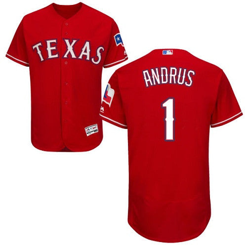 Elvis Andrus Texas Rangers red jersey
