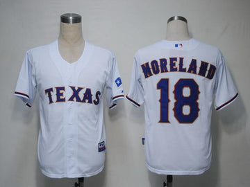 Moreland Texas Rangers white jersey