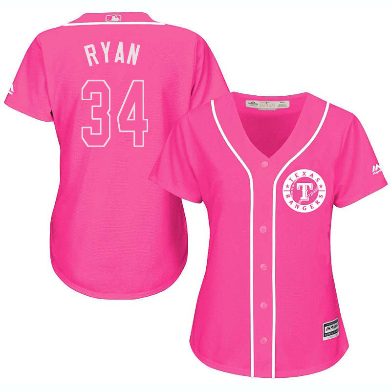 Nolan Ryan Texas Rangers pink jersey