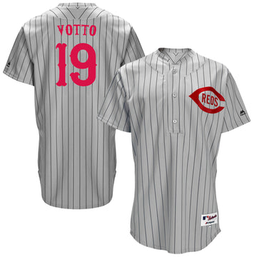 Joey Votto Cincinnati Reds grey Throwback jersey