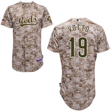 Votto Camouflage Cool Base Cincinnati Reds jersey
