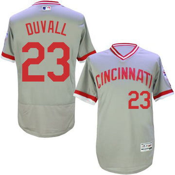 Adam Duvall Cincinnati Reds gray Cooperstown jersey