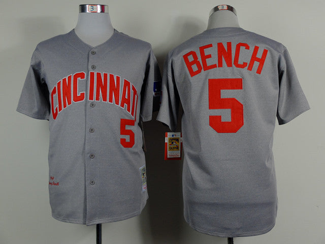 Bench Cincinnati Reds grey Throwback jersey