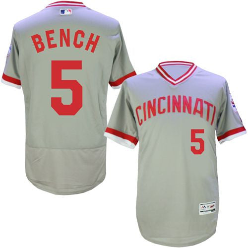 Johnny Bench Cincinnati Reds grey Authentic jersey