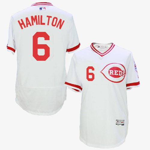 Billy Hamilton Cincinnati Reds white Cooperstown jersey