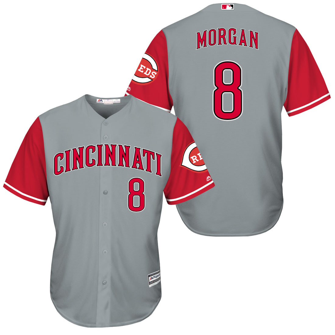 Joe Morgan Cincinnati Reds grey jersey