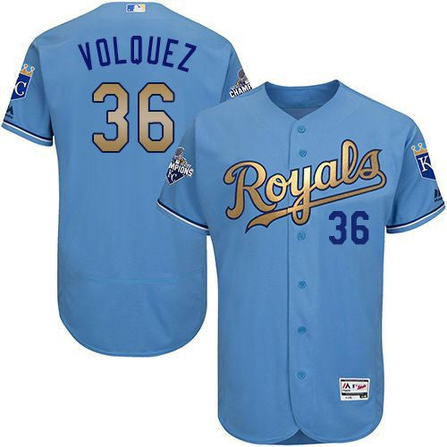 Edinson Volquez Kansas City Royals blue Authentic jersey