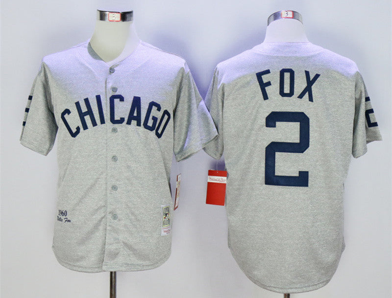 Nellie Fox Chicago White Sox grey Throwback jersey