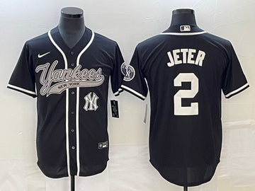 Derek Jeter Logo New York Yankees black jersey