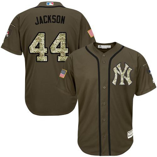 Reggie Jackson New York Yankees green Salute To Service jersey